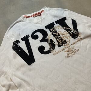 Vintage Y2K White Rocawear Thermal Sweater Size XXL